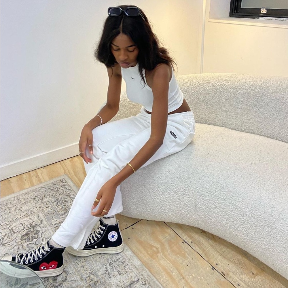ADANOLA White Straight Leg Sweatpants - Picture 13 of 16